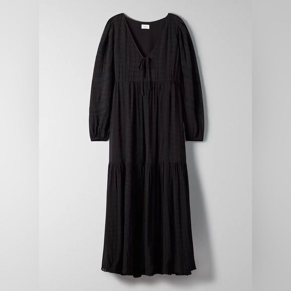 Aritzia Wilfred Whimsy Billowy Black Maxi Dress - Picture 2 of 7